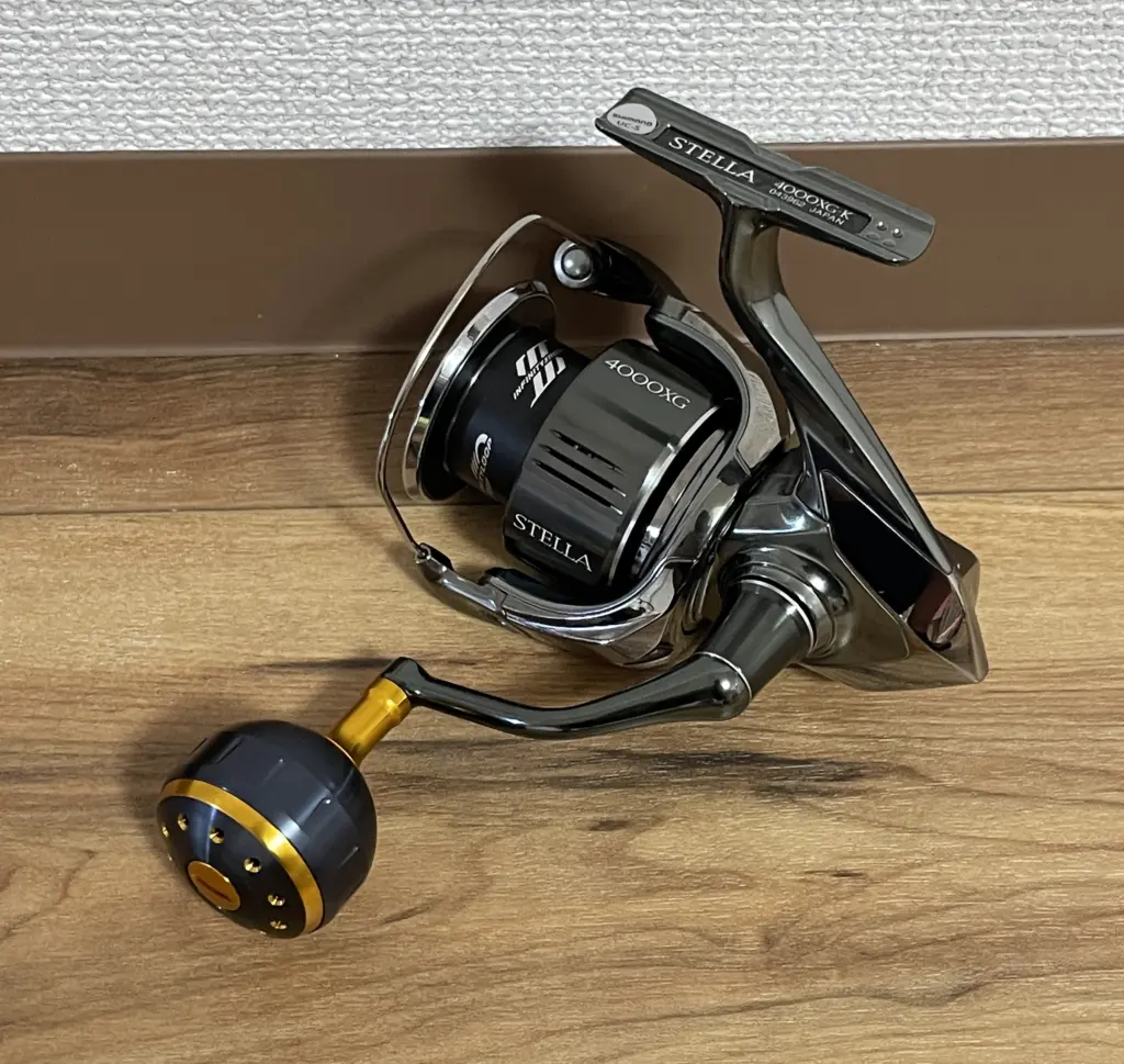 22ステラ 4000XG 夢屋アルミラウンド型パワーハンドルノブ グレー S 